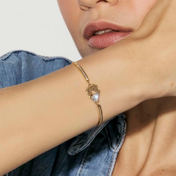 Bransoletka Nomination Italy Milleluci Refined Koniczynka – złota, cyrkonie, regulowana.png